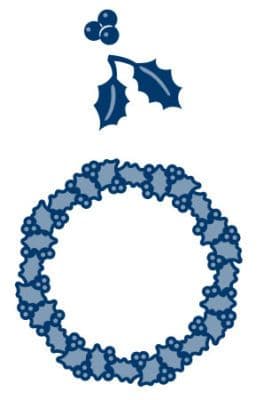 LR0127 HOLLY WREATH Cut+emboss dies MARIANNE CREATABLES