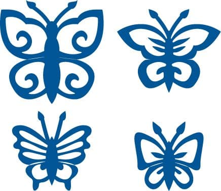 LR0158 BUTTERFLIES set four cut + emboss dies Marianne Creatables.