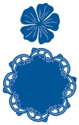 LR0168 round DOILY +flower Cut + emboss dies MARIANNE CREATABLES