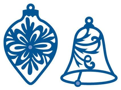 LR0182 ~ BAUBLE + BELL ~ cut + emboss dies MARIANNE Creatables