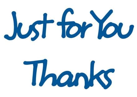 LR0224 words JUST FOR YOU + THANKS dies Marianne Creatables