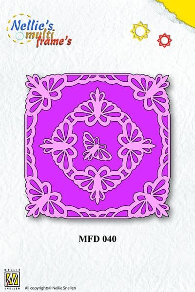MFD 040 ~ SQUARE BUTTERFLIES ~ Nellie Snellen cut + emboss dies.