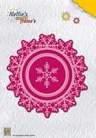 MFD 109 ~ Christmas Wreath "Snowflake" ~ Nellie Snellen cut + emboss dies.