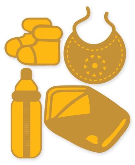 PCD037 ~ BABY'S BOTTLE ETC ~ CUTTING DIE ~ Presscut by Crafts Too