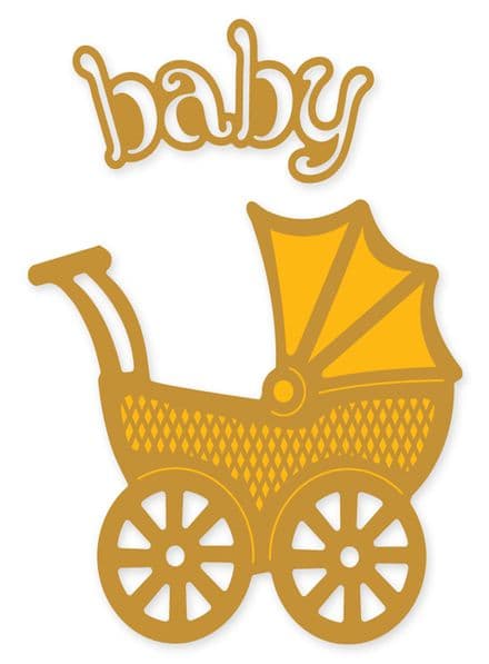 PCD038 ~ BABY PRAM ~ CUTTING DIE ~ Presscut by Crafts Too