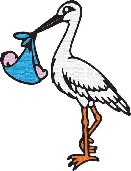 PCD097 ~ STORK AND BABY~ PRESSCUT Cut and Emboss Die