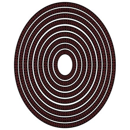 PCD100 ~ OVAL cutting & stitching A4 NESTING DIES ~ PRESSCUT Cut and Emboss Die