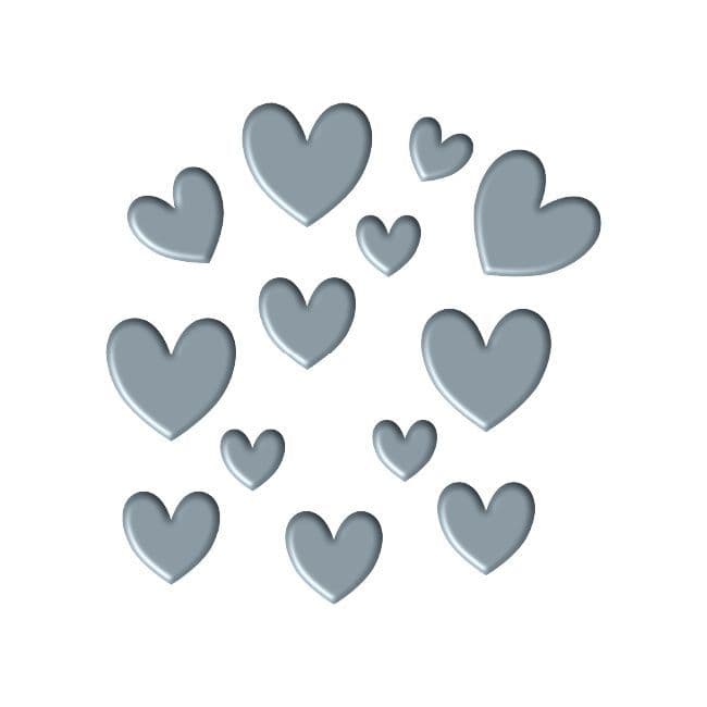 PCD238 - Charm Hearts (13pcs) - Presscut Basics Collection