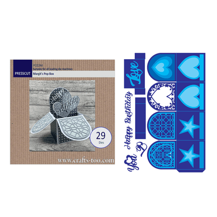 PCD244 - Margit's Pop Box (29pcs) - Presscut Dies
