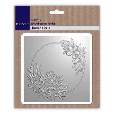 PCD265 - 3D Embossing Folder - Flower Circle - Presscut