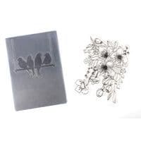 PCD301 - Presscut A6 Embossing Folder & Clear Stamp - Bird on a Line