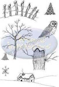 PICSA6261 ~ BUILD A SNOWY SCENE set of eight ~ PERSONAL IMPRESSIONS designed by LINDSAY MASON ~ clear stamp