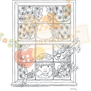 SABINE watching snow falling ~ Stampavie SARAH KAY stamp