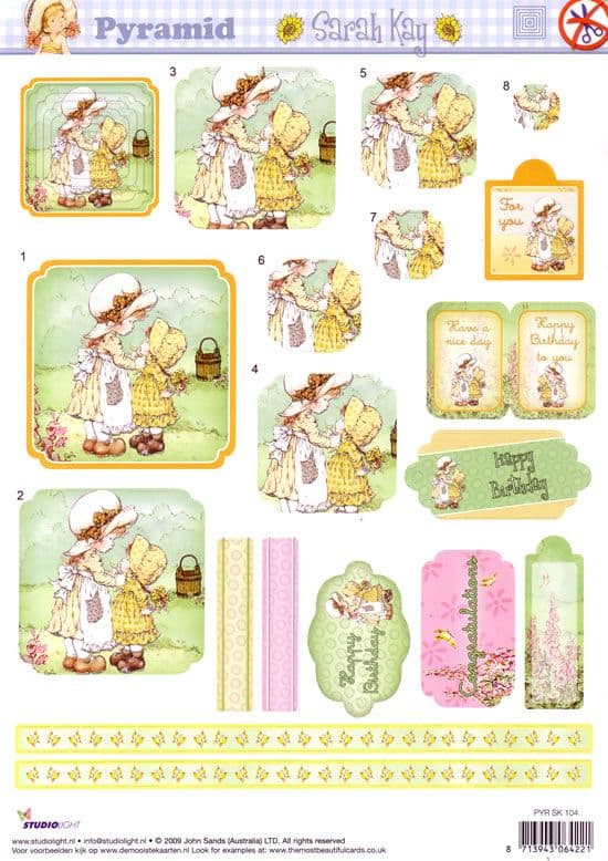 SARAH KAY PYRAMID die cut decoupage PYR SK 104
