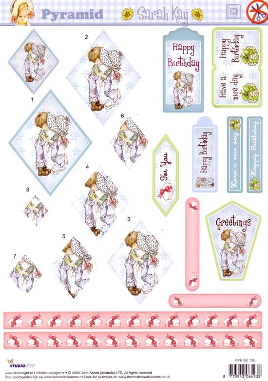 SARAH KAY PYRAMID die cut decoupage PYR SK 105