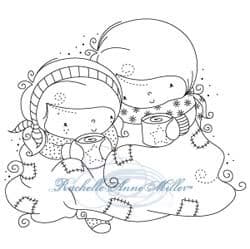 SAV-RM032 ~ CUDDLING ~ Rachelle Anne Miller stamp