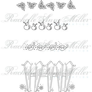 SAV-RM054 ~ PICKET FENCE BORDERS ~ Rachelle Anne Miller 4 stamps