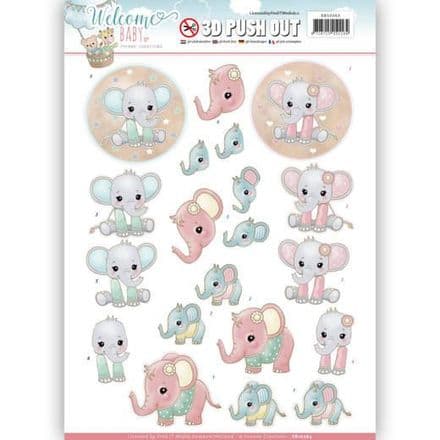 SB10263 ~ Welcome Baby 3D Push Outs~ Little Elephants ~ Yvonne Creations