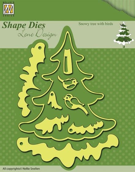 SDL009~ SNOWY TREE WITH BIRDS ~ Shape Dies Lene Designs~ Nellie Snellen dies.