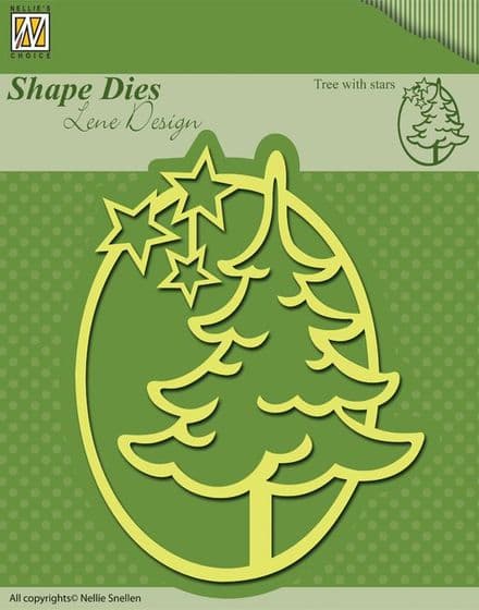 SDL010~ TREE WITH STARS ~ Shape Dies Lene Designs~ Nellie Snellen dies.