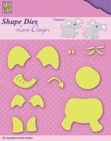 SDL031 ~ ELEPHANT ~ Shape Dies Lene Designs~ Nellie Snellen dies.
