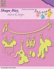 SDL034 ~ CLOTHES LINE ~ Shape Dies Lene Designs~ Nellie Snellen dies.