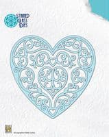 SGD003 ~ FANTASY HEART ~ STAINED GLASS ~ Nellie Snellen ~ 4 dies.