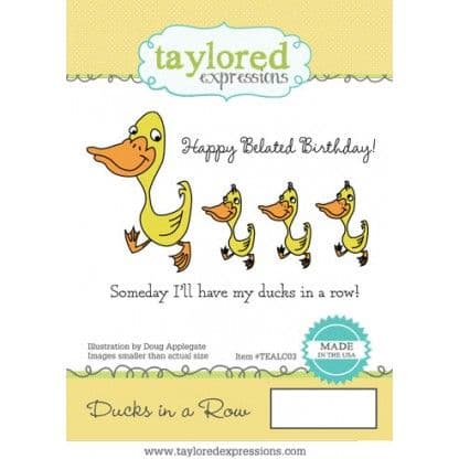 TEALC003 ~ DUCKS IN A ROW ~ set 3 stamps ~ Taylored Expressions