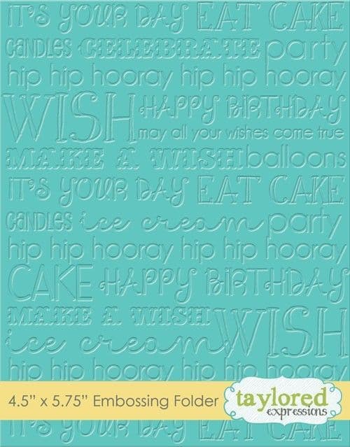 TEEF30 ~ GRAPHIC IMPRESSIONS - BIRTHDAY ~ Embossing folder ~ Taylored Expressions