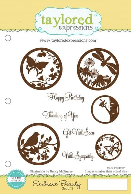 TEFS031 ~ EMBRACE BEAUTY ~ set 9 stamps ~ Taylored Expressions