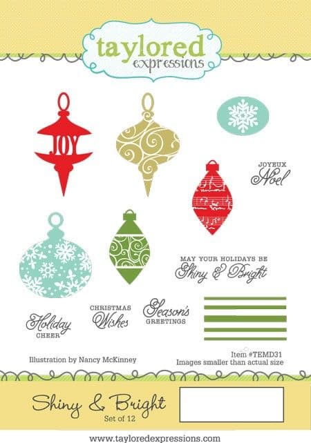 TEMD031 ~ SHINY & BRIGHT ~ set 11 stamps ~ Taylored Expressions