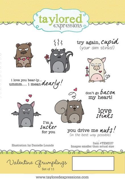 TEMD037 ~ VALENTINE GRUMPLINGS ~ set 10 stamps ~ Taylored Expressions