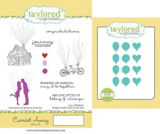 TEMD042 ~ CARRIED AWAY - SET OF Stamps with coordinating dies by Taylored Expressions