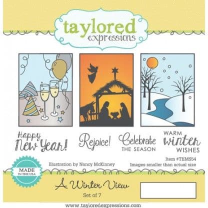 TEMS054 ~ A WINTER VIEW ~ set 7 stamps ~ Taylored Expressions