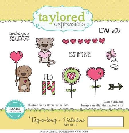 TEMS085 ~ TAG-A-LONG VALENTINE ~ set 10 stamps ~ Taylored Expressions