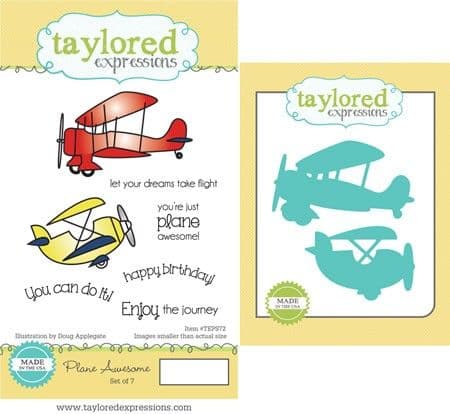 TEPS072 ~ PLANE AWESOME - SET OF 7 Stamps with coordinating dies by Taylored Expressions