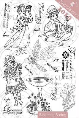 Whiff of Joy BLOOMING SPRING set 19 rubber stamps rare