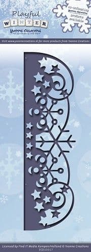 YCD10017 ~ Playful Winter Snowflakes Border ~ Yvonne Creations