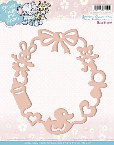 YCD10018 L ~ Smiles, Hugs and Kisses Baby Frame Die ~ Yvonne Creations