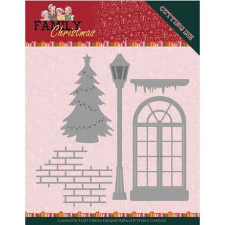 YCD10185 ~ Christmas Window Die ~ Family Christmas ~ Yvonne Creations