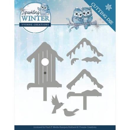YCD10190 ~ Winter Birdhouse Die ~ Sparkling Winter ~ Yvonne Creations