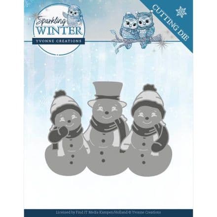 YCD10191 ~ Sparkling Snowmen Die ~ Sparkling Winter ~ Yvonne Creations