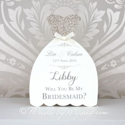 'Will You Be My Bridesmaid' Dress Card