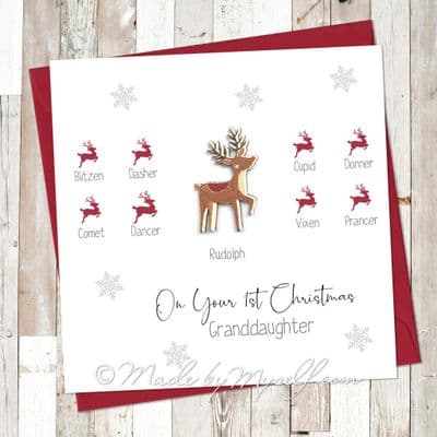3D Reindeer 1st Christmas Card