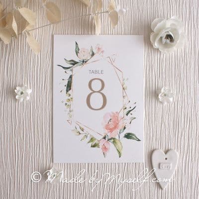 Boho Floral Table Number