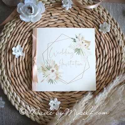 Boho Rustic Card Style Invitation