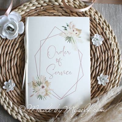 Boho Rustic Order of Service - 8 pages inside