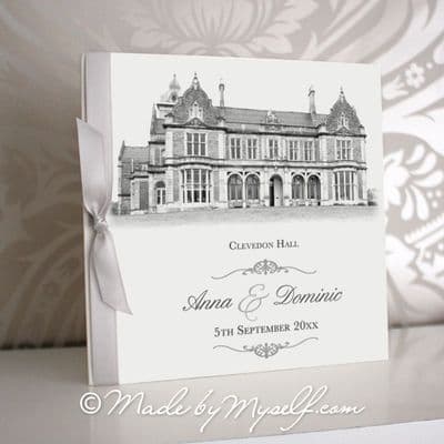 Clevedon Hall Pocketfold Wedding Invitation - Includes RSVP & Guest Information