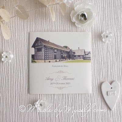 Colour Venue Pocketfold Wedding Invitation