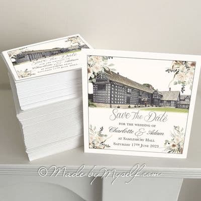 Colour Venue Save The Date with Boho Corners